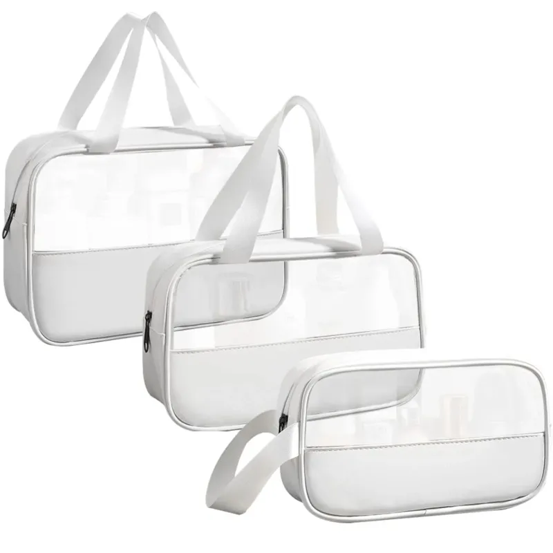 Cosmetic Bag Transparent 3 pieces, PVC Toiletry bag