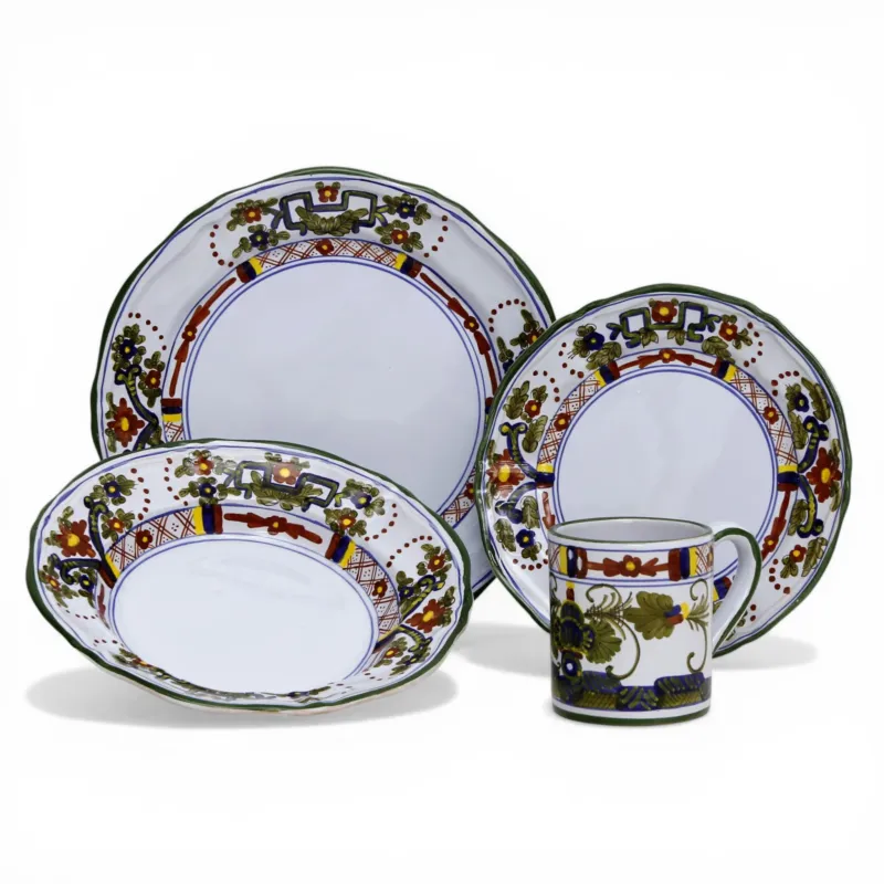 FAENZA-CARNATION: 4 Pieces Place Setting [White Center]